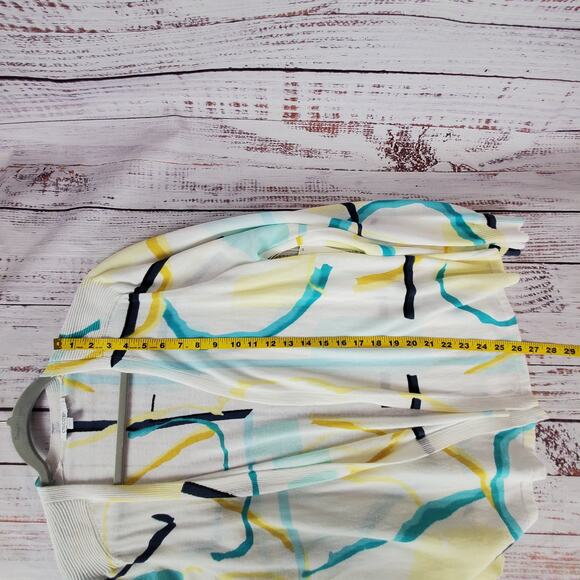 Chicos Summer Romantic Abstract Cardigan Sweater LIghtweight Open Front XL NWT - Picture 11 of 13